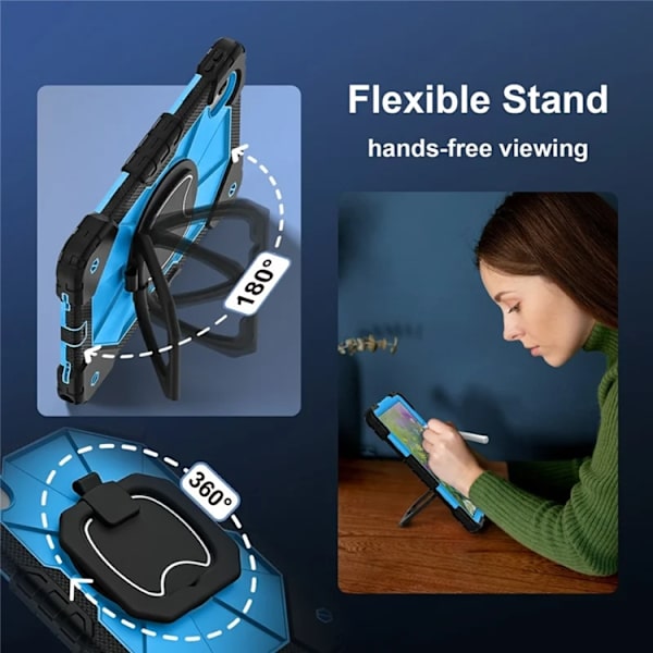 Lenovo M11/Idea Tab Mobilskal Silikon Kickstand Blå