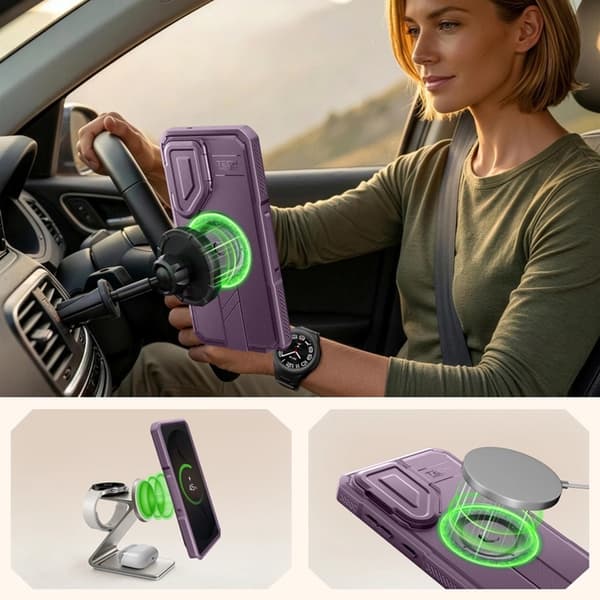 Tech-Protect Mobilskal För Galaxy S26 Ultra Magsafe Kevlar 2-Set - Violet