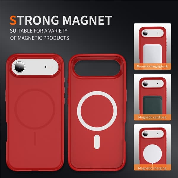 Mobilskal till iPhone Air MagSafe PC + TPU Shockproof - Röd Röd