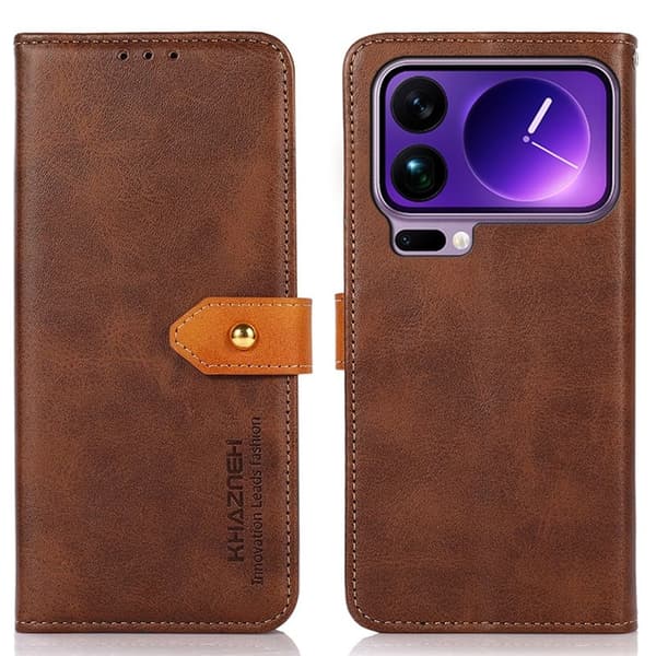 KHAZNEH Xiaomi 17 Pro Max Plånboksfodral Konstläder - Brun