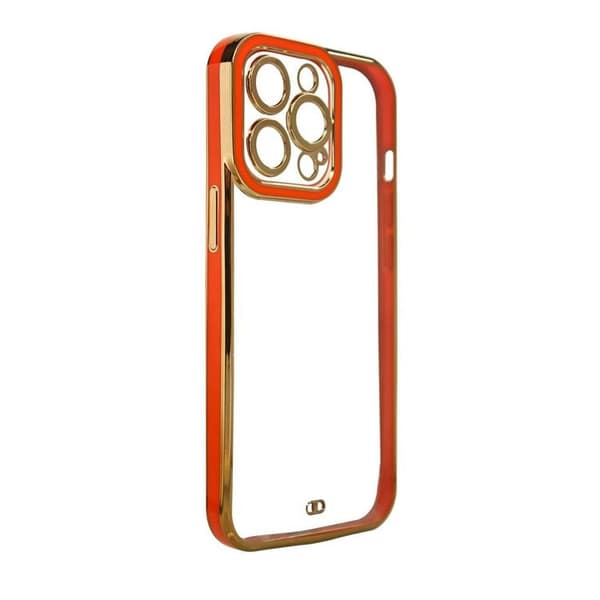 iPhone 12 Pro Cover Gold Frame - Rød Röd