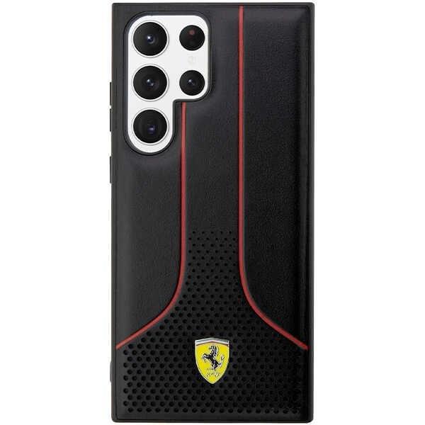 Ferrari Galaxy S23 Ultra -kuori Perforated 296 P - Musta