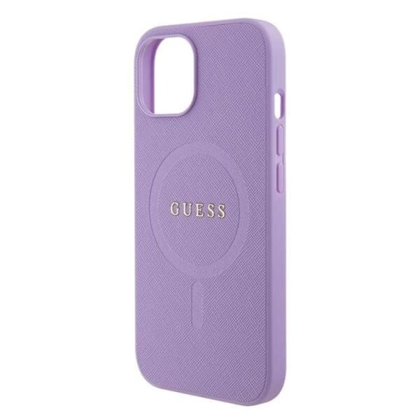 Guess iPhone 15 Mobilskal Magsafe Saffiano - Lila
