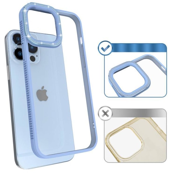 Kingxbar iPhone 13 Pro Max Cover Sparkles med Krystaller - Blå