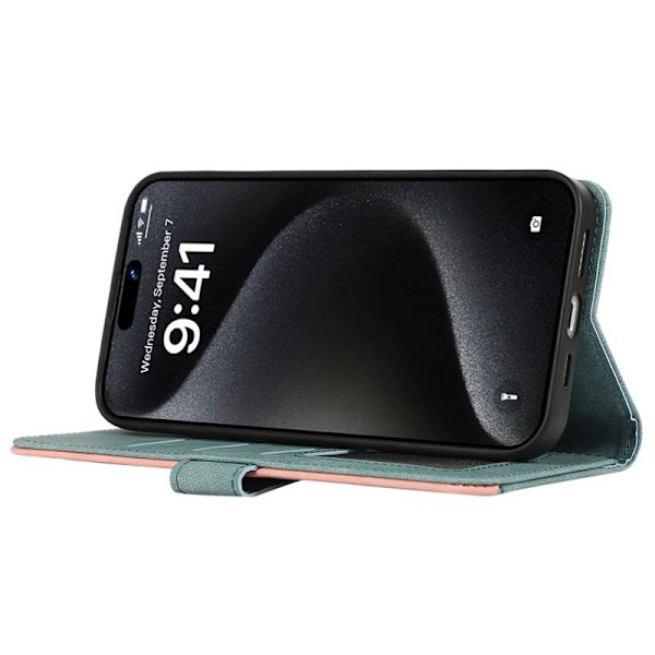 ABEEL iPhone 15 Pro Max Plånboksfodral Konstläder RFID Skydd - Blå