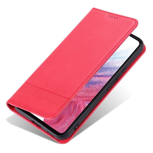 AZNS Samsung Galaxy S23 FE Plånboksfodral Konstläder - Röd