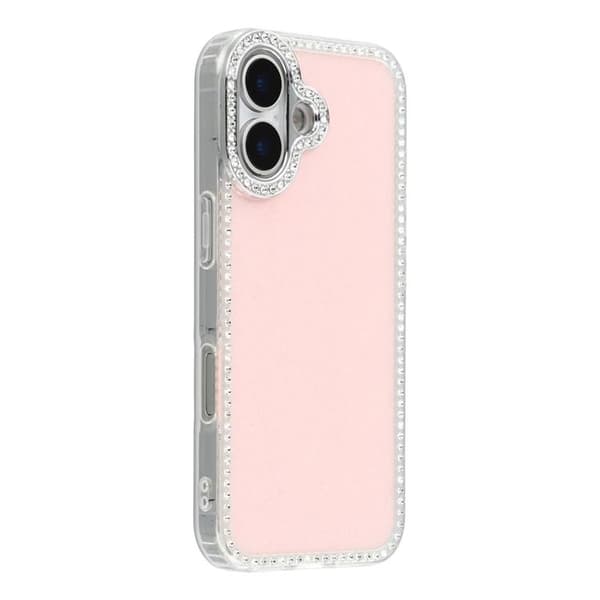Mobilskal till iPhone 17 Rhinestone Edge - Glitter Ljusrosa Rosa