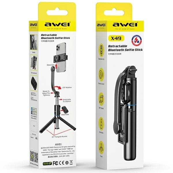 AWEI Selfie Stick X49 - Sort