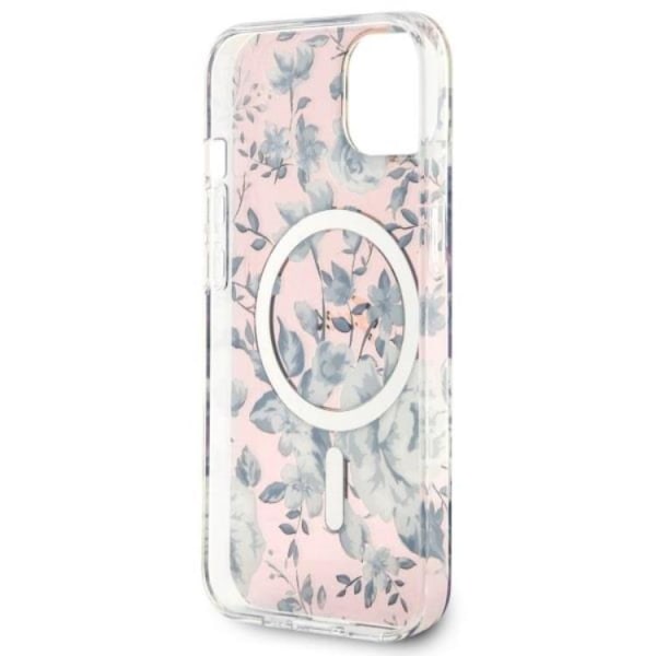 Guess iPhone 14 Plus Mobilskal MagSafe Flower - Rosa