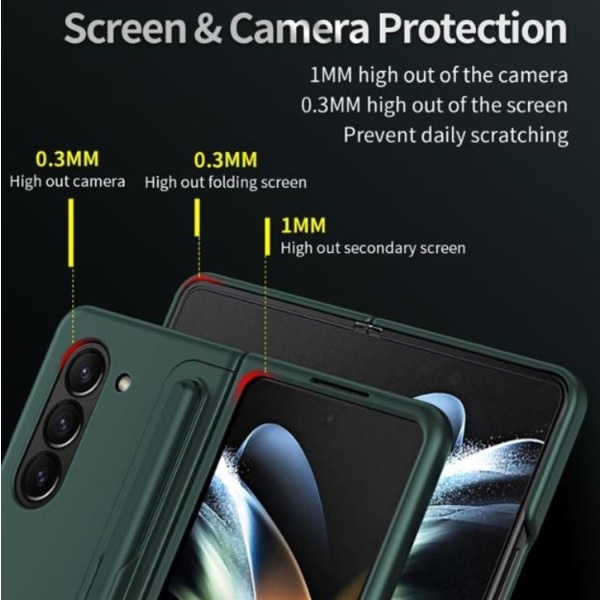 Galaxy Z Fold 5 Mobile Cover kumitettu jalusta - musta