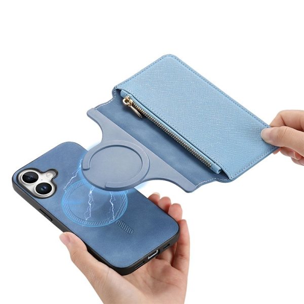 CASENEO iPhone 16 Plus Plånboksfodral Konstläder - Blå