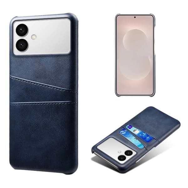 Mobilskal till Samsung Galaxy S26 Edge PU Läder + Hård PC - Blå