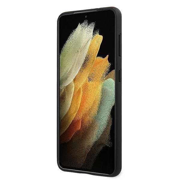 Ferrari Cover Galaxy S21 Off Track Læder Nylon Stribe - Sort Black