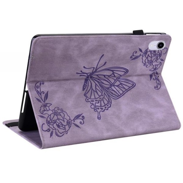 iPad mini 6 (2021) etui præget sommerfugleblomst - lilla
