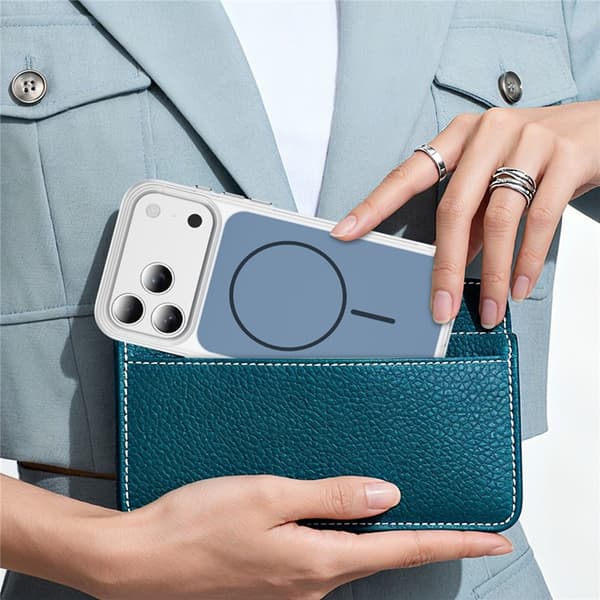 Mobilskal till iPhone 17 Pro Max MagSafe Skin Touch TPU PC - Blå Blå