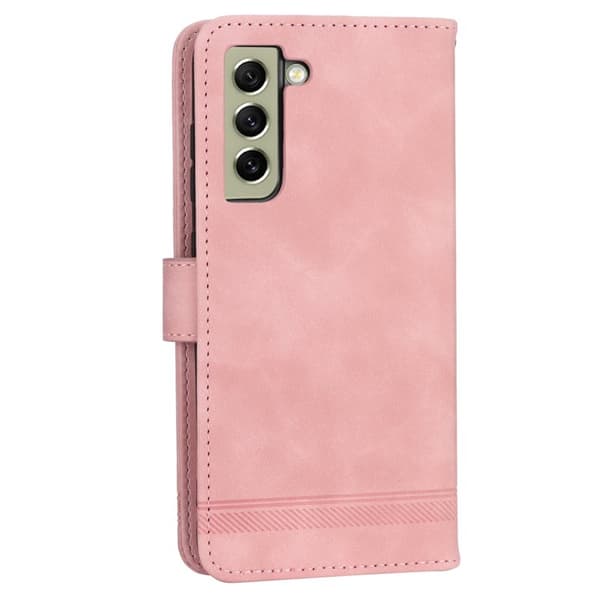 DIERFENG DF-03 Plånboksfodral för Samsung Galaxy S21 FE 5G - Konstläder - Rosa