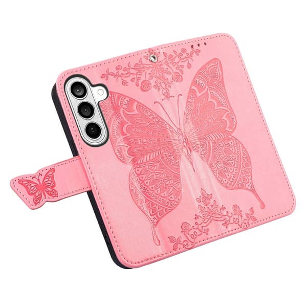 Plånboksfodral för Samsung Galaxy S26 Plus Konstläder med rem - Rosa