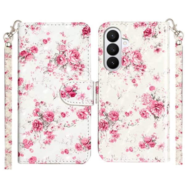 Plånboksfodral för Samsung Galaxy S26 Plus 3D-mönster Konstläder - Rosor