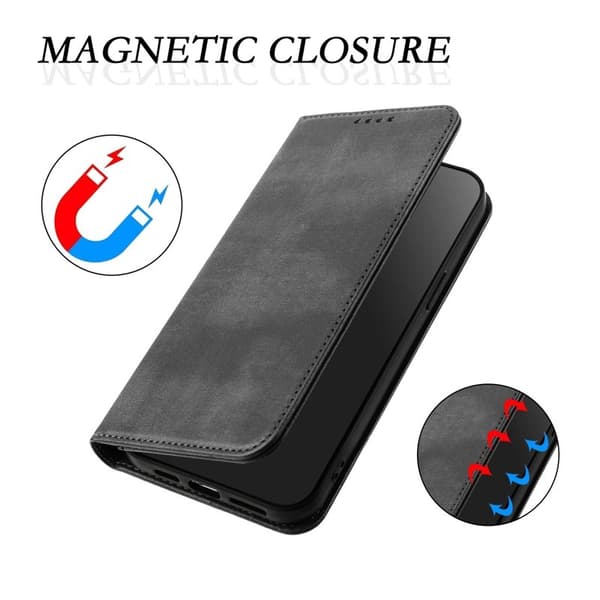 Samsung Galaxy S26 Ultra Plånboksfodral Konstläder RFID Skydd - Svart