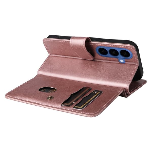 Samsung Galaxy S26 / S26 Pro Plånboksfodral Ställ Konstläder - Roséguld