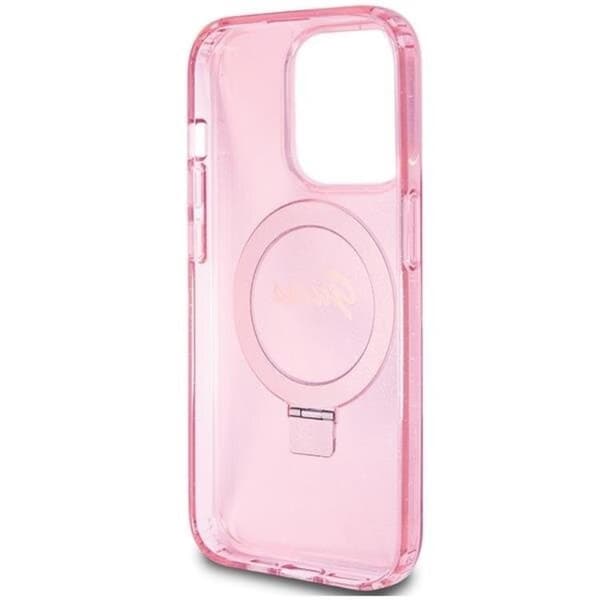 Guess iPhone 15 Pro Max Mobilskal Magsafe Script Glitter Rosa