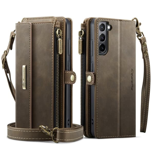 CASEME Konstläder Plånboksfodral för Samsung Galaxy S21+ 5G - Brun
