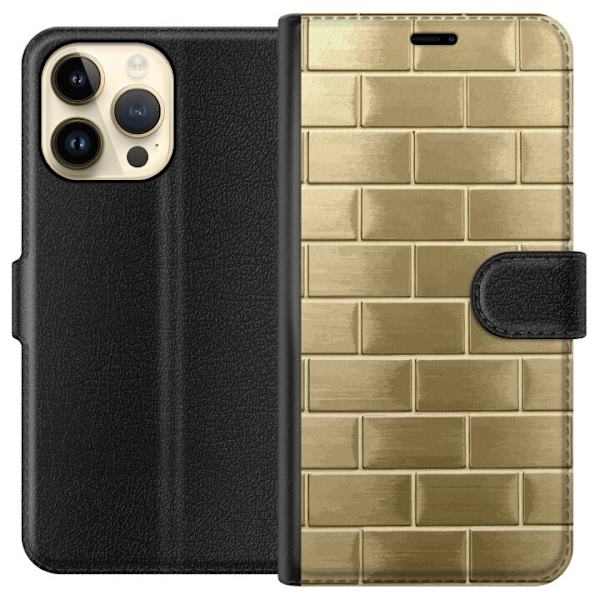 Pungcover til Apple iPhone 14 Pro Max med Gyldne Mursten