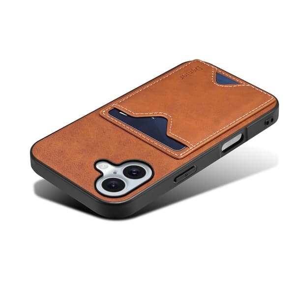 DENIOR Mobilskal till iPhone 17 Kickstand Korthållare - Brun Brun