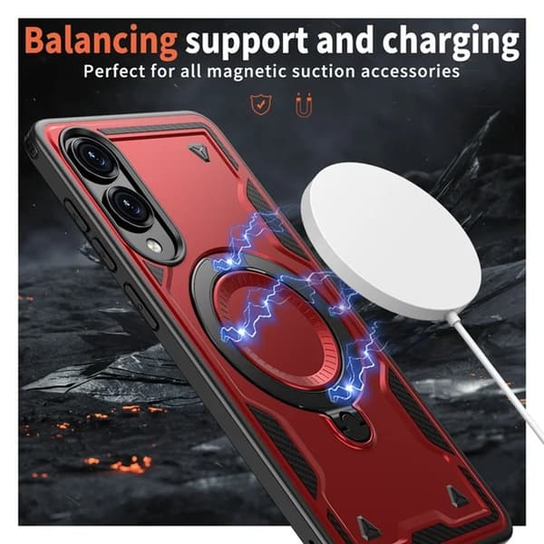 Mobilskal till Galaxy S25 Edge Magsafe Kickstand Röd
