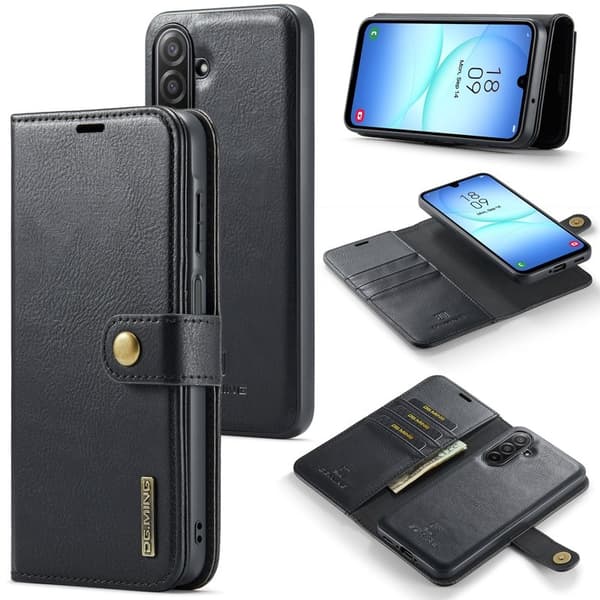 DG.MING Samsung Galaxy A17 5G Plånboksfodral Äkta läder Svart