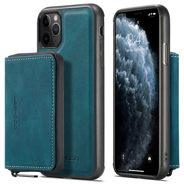 JEEHOOD Mobilskal till iPhone 11 Pro Max Konstläder TPU Blå