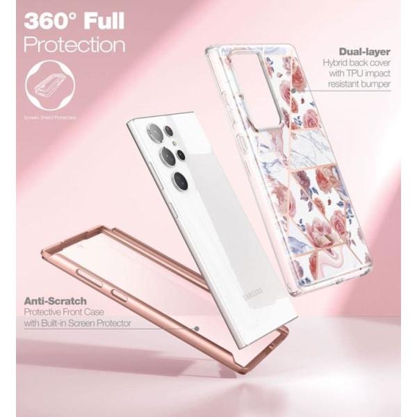 Tech-Protect Galaxy S23 Ultra Velar Marble - Rosa