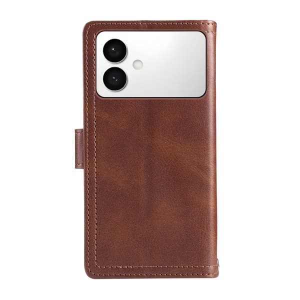 ABEEL Samsung Galaxy S26 Edge Plånboksfodral Äkta Läder Magnetiskt Skydd - Brun