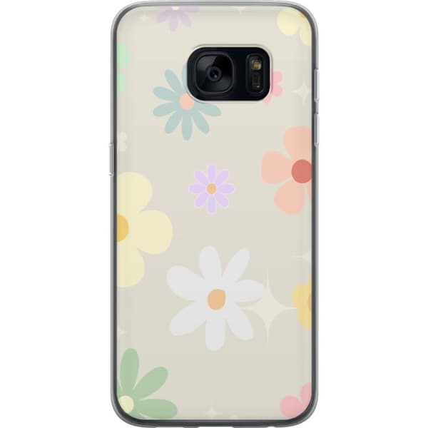 Taske til Samsung Galaxy S7 med fejende blomster