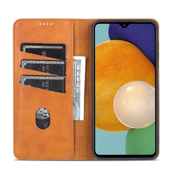AZNS Samsung Galaxy A13 Plånboksfodral i Konstläder - Brun