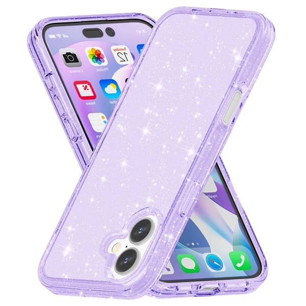 AMORUS Mobilskal till iPhone 17 Shockproof - Glitter Lila Lila