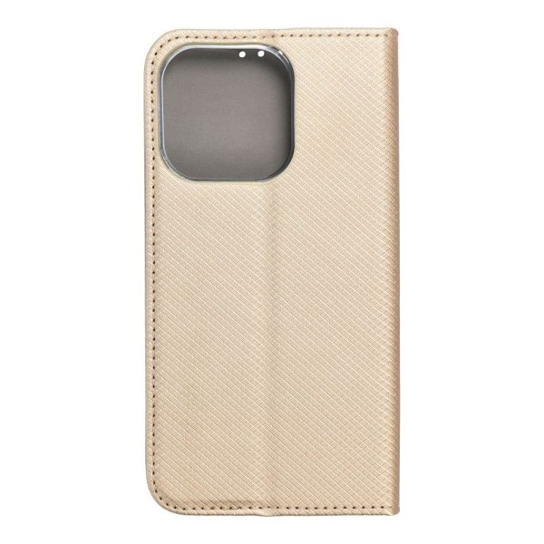 iPhone 14 Pro Plånboksfodral Smart Konstläder Guld