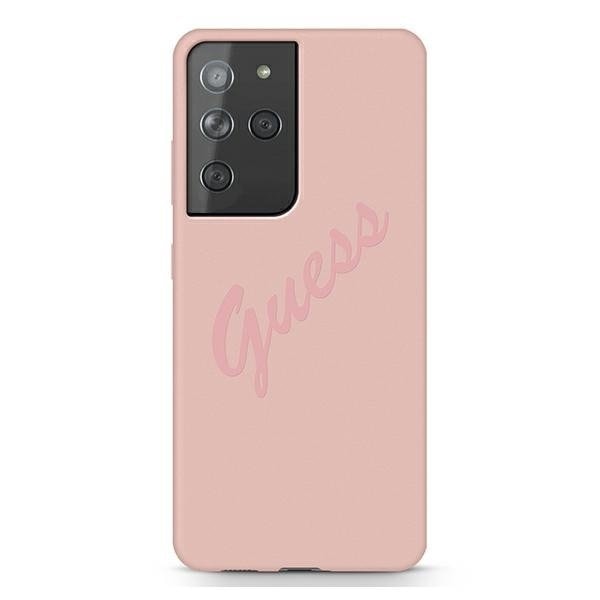 Guess Skal Galaxy S21 Ultra Script Vintage - Rosa Rosa