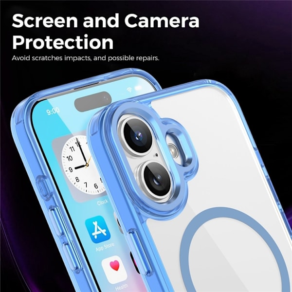 Mobilskal till iPhone 17 MagSafe TPU+PC Transparent - Blå Blå