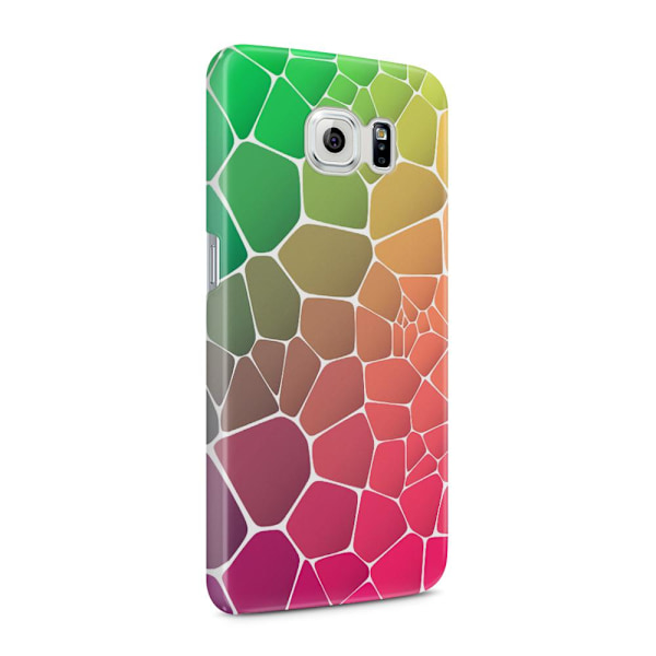 Skal till Samsung Galaxy S6 - Skifferstenar - Rosa/Grön