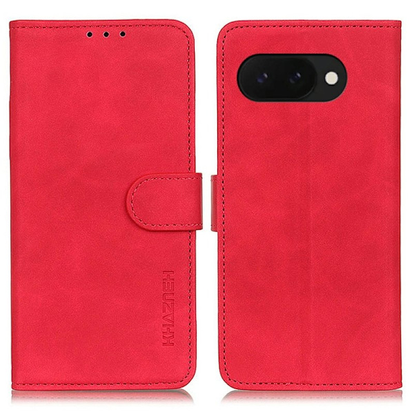 KHAZNEH Google Pixel 9a Plånboksfodral Konstläder Retro - Röd