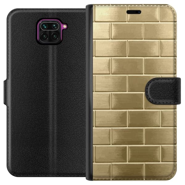 Plånboksfodral till Xiaomi Redmi Note 9 med Gyllene Murstenar