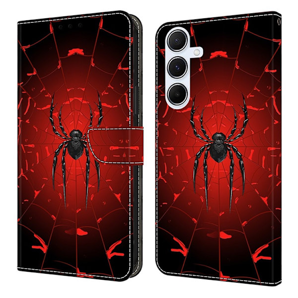 Galaxy A17/A26 Plånboksfodral Konstläder Pattern Printing Röd