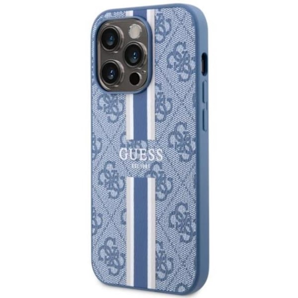 Guess iPhone 14 Pro Mobilskal MagSafe Printed Stripes - Blå
