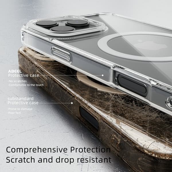 ABEEL Mobilskal till iPhone 16 Pro Max MagSafe Anti Scratch Transparent Vit
