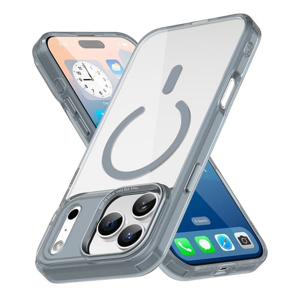 Mobilskal till iPhone 17 Pro MagSafe Transparent TPU+PC - Titangrå Grå