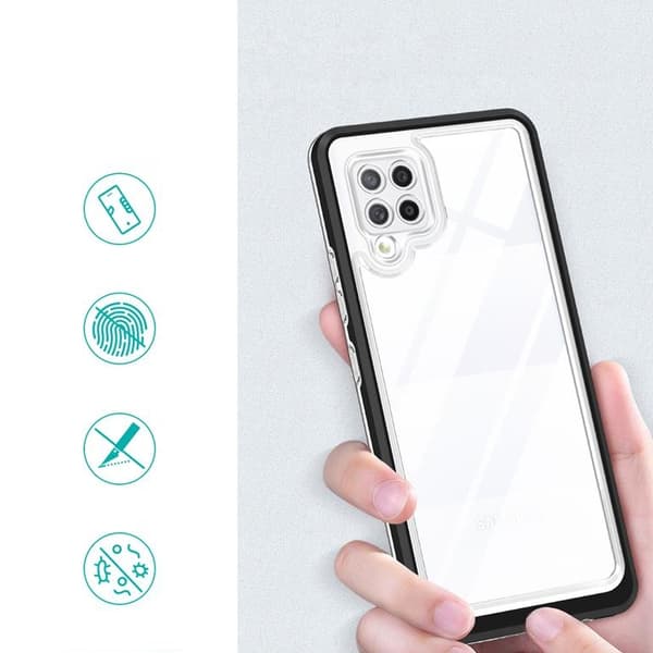 Galaxy A42 5G Skal Clear 3in1 - Sort Black