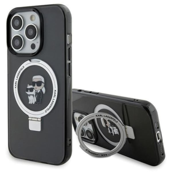 KARL LAGERFELD iPhone 13 Pro mobiilikotelo MagSafe rengasjalusta - musta