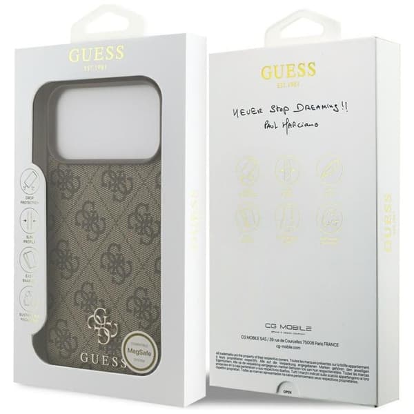 Guess Mobilskal till iPhone 17 Pro Max MagSafe 4G Small Classic Logo - Brun Brun