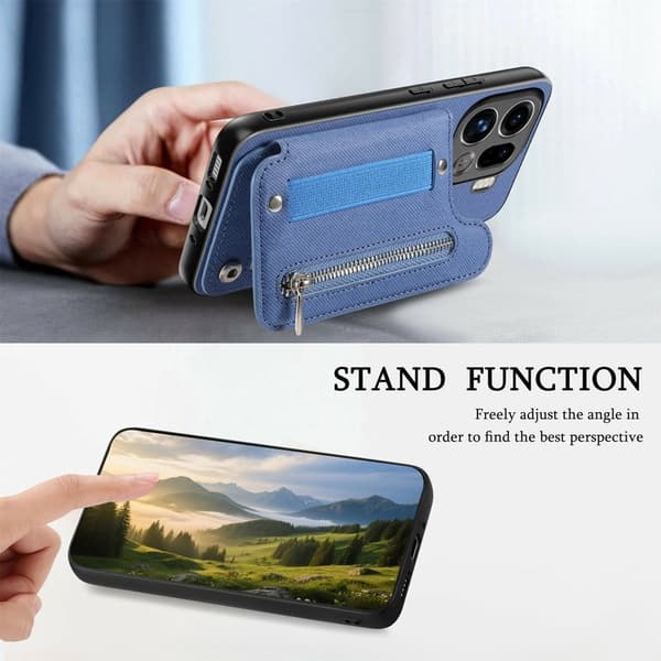 Oppo Find X9 Pro 5G Plånboksfodral Konstläder RFID Skydd - Blå